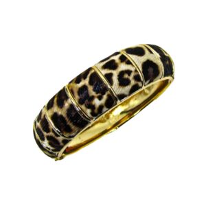 Gold Leopard Print Bangle Bracelet