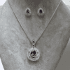 PURPLE AMETHYST CRYSTAL PENDANT AND EARRING SET - Image 3
