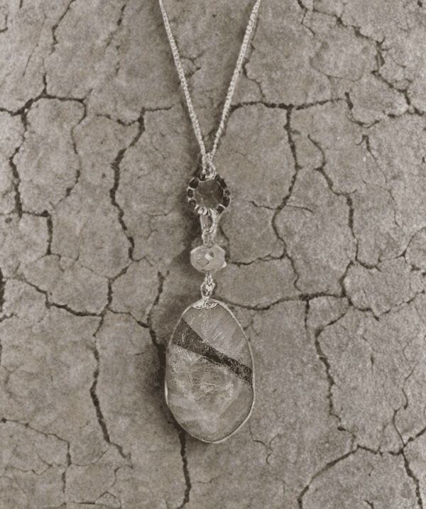 Gray Genuine Stone Pendant Necklace - Image 5