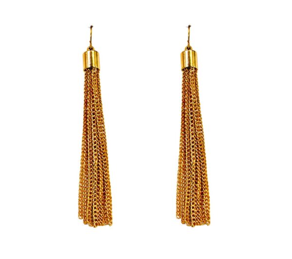GOLD FRINGE CHAIN EARRINGS