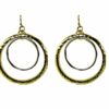 SILVER AND GOLD DOUBLE HOOP EARRINGS - Image 9