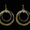 SILVER AND GOLD DOUBLE HOOP EARRINGS - Image 7