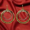 SILVER AND GOLD DOUBLE HOOP EARRINGS - Image 2