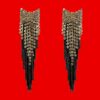 CRYSTAL BOW AND CHAIN FRINGE EARRINGS - Image 3