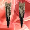 CRYSTAL BOW AND CHAIN FRINGE EARRINGS - Image 5