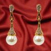 PEARL AND CRYSTAL DROP EARRING - Image 3