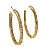 GOLD OVAL CRYSTAL HOOP EARRINGS
