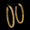 GOLD OVAL CRYSTAL HOOP EARRINGS - Image 3