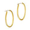 GOLD OVAL CRYSTAL HOOP EARRINGS - Image 9