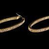 GOLD OVAL CRYSTAL HOOP EARRINGS - Image 7