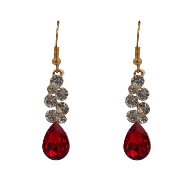 RED CRYSTAL TEARDROP EARRINGS