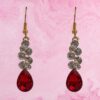 RED CRYSTAL TEARDROP EARRINGS - Image 3