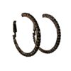 BLACK CRYSTAL HOOP EARRINGS