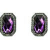 PURPLE AND CLEAR CRYSTAL EARRINGS
