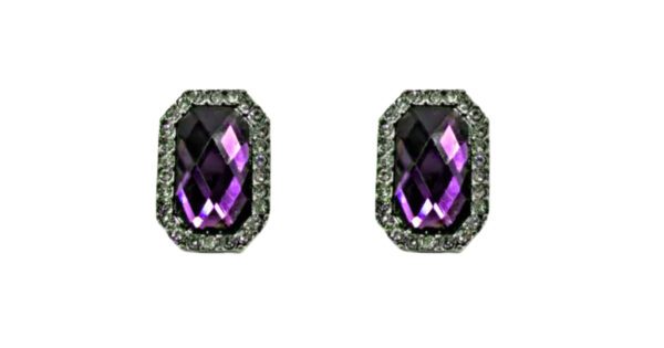 PURPLE AND CLEAR CRYSTAL EARRINGS