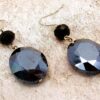 BLACK GLASS DOUBLE BEAD EARRINGS - Image 7