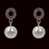 WHITE PEARL AND CRYSTAL EARRINGS - Image 3