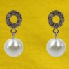 WHITE PEARL AND CRYSTAL EARRINGS - Image 4