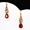 RED CRYSTAL TEARDROP EARRINGS - Image 2