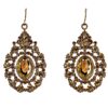 GOLD CRYSTAL ROYALTY TEARDROP SHAPE EARRINGS