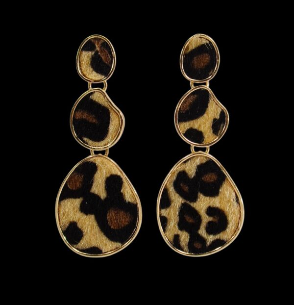 ANIMAL PRINT TRIPLE DROP EARRINGS - Image 5
