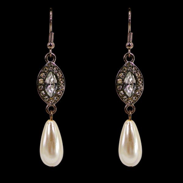 PEARL AND CRYSTAL STATEMENT EARRINGS - Image 2