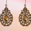 GOLD CRYSTAL ROYALTY TEARDROP SHAPE EARRINGS - Image 6