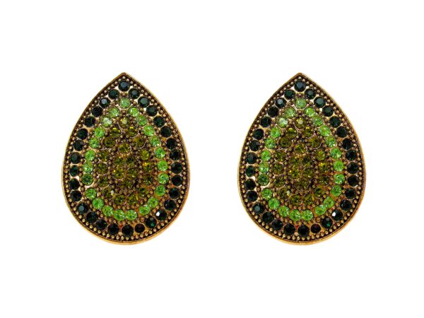 GREEN CRYSTAL TEARDROP EARRINGS