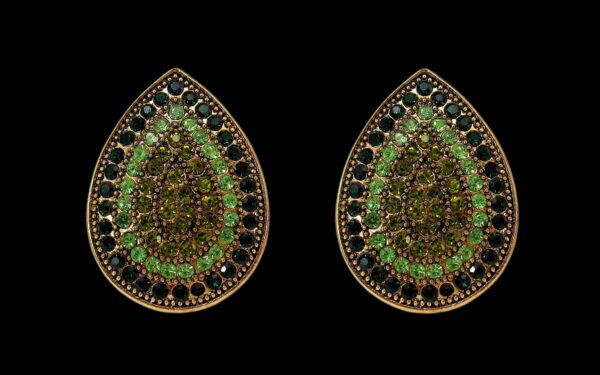 GREEN CRYSTAL TEARDROP EARRINGS - Image 5