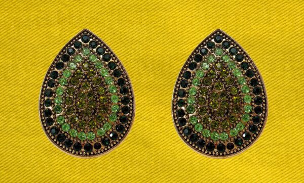 GREEN CRYSTAL TEARDROP EARRINGS - Image 7