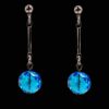 AQUA BLUE GLASS BEAD EARRINGS - Image 4