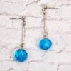 AQUA BLUE GLASS BEAD EARRINGS - Image 5