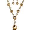 GOLD AND CLEAR CRYSTAL NECKLACE AND EARRING SET