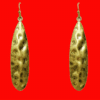 LONG METAL TEARDROP SHAPE EARRINGS IN A BURNISHED GOLD FINISH - Image 4