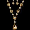 GOLD AND CLEAR CRYSTAL NECKLACE AND EARRING SET - Image 9
