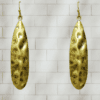LONG METAL TEARDROP SHAPE EARRINGS IN A BURNISHED GOLD FINISH - Image 5