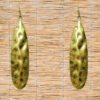 LONG METAL TEARDROP SHAPE EARRINGS IN A BURNISHED GOLD FINISH - Image 3