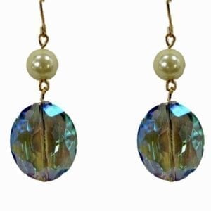 earrings with blue gemstones and pearls