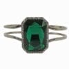 front view of a square cut emerald bangle