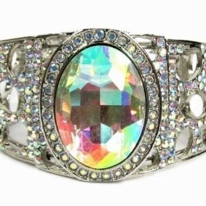 bangle with large rainbow-colored crystals