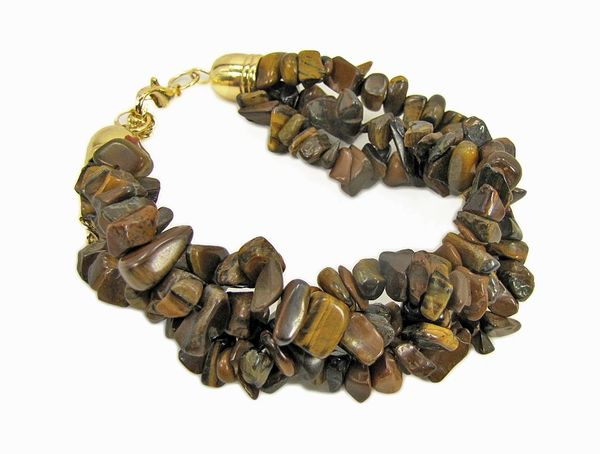 bracelet with clusters of brown beads