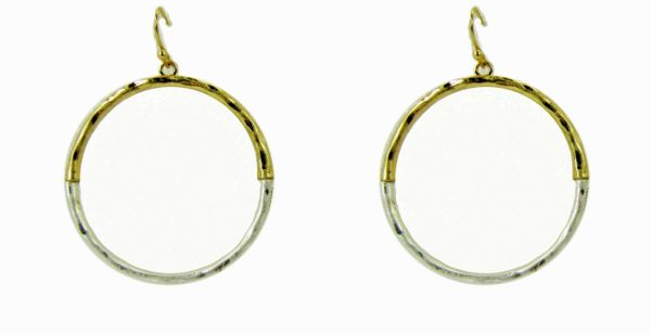 two-toned circular earrings