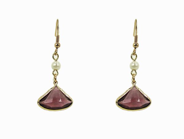 earrings with dark violet gemstones
