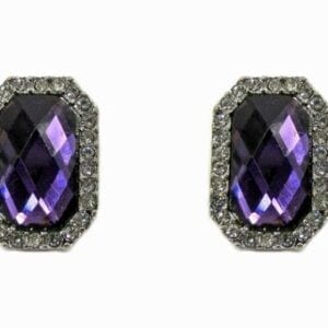 earrings with square-cut gemstones