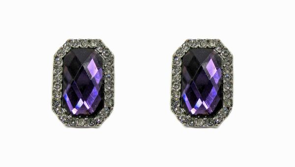 earrings with square-cut gemstones
