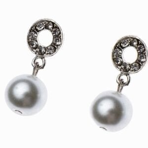 earrings with silver fastener and pearl