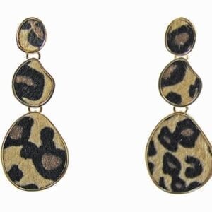 earrings with animal-pattern pendants