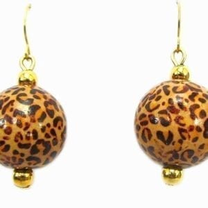 earrings with animal print orbs