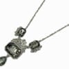necklace with dark, square cut crystals