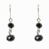 earrings with black spherical gemstones